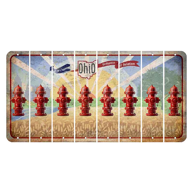 Sunrise in Ohio Cut License Plate Strips (Set of 8) Fire Hydrant