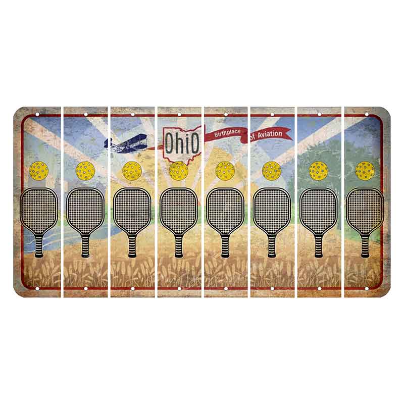 Sunrise in Ohio Cut License Plate Strips (Set of 8) Pickleball