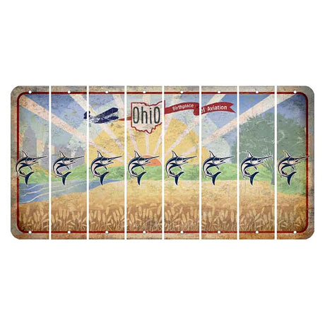 Sunrise in Ohio Cut License Plate Strips (Set of 8) Swordfish