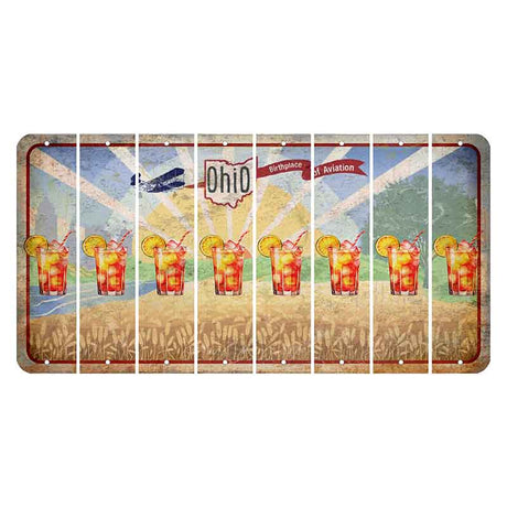 Sunrise in Ohio Cut License Plate Strips (Set of 8) Cocktail