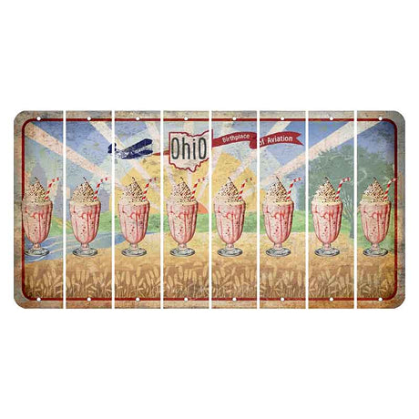 Sunrise in Ohio Cut License Plate Strips (Set of 8) Milkshake