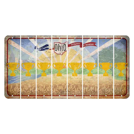 Sunrise in Ohio Cut License Plate Strips (Set of 8) Trophy