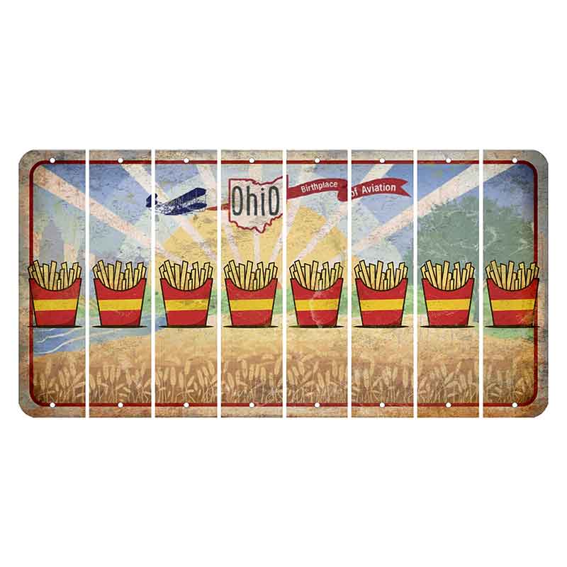 Sunrise in Ohio Cut License Plate Strips (Set of 8) French Fries