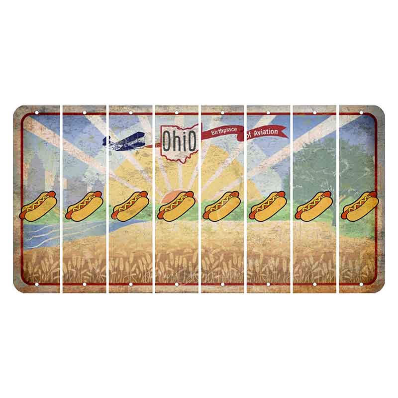 Sunrise in Ohio Cut License Plate Strips (Set of 8) Hotdog