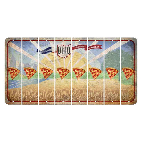 Sunrise in Ohio Cut License Plate Strips (Set of 8) Pizza