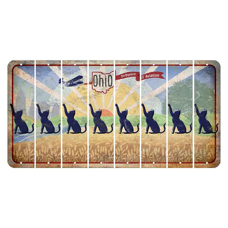 Sunrise in Ohio Cut License Plate Strips (Set of 8) Cat