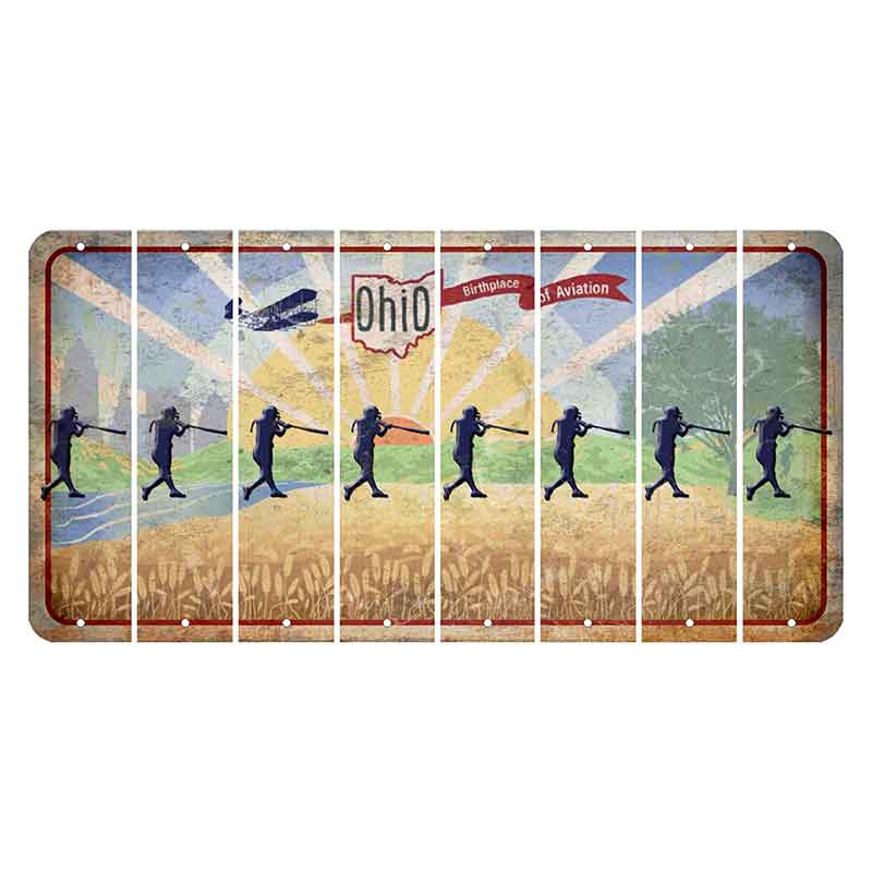 Sunrise in Ohio Cut License Plate Strips (Set of 8) Softball Batter