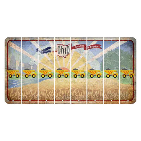 Sunrise in Ohio Cut License Plate Strips (Set of 8) Dump Truck