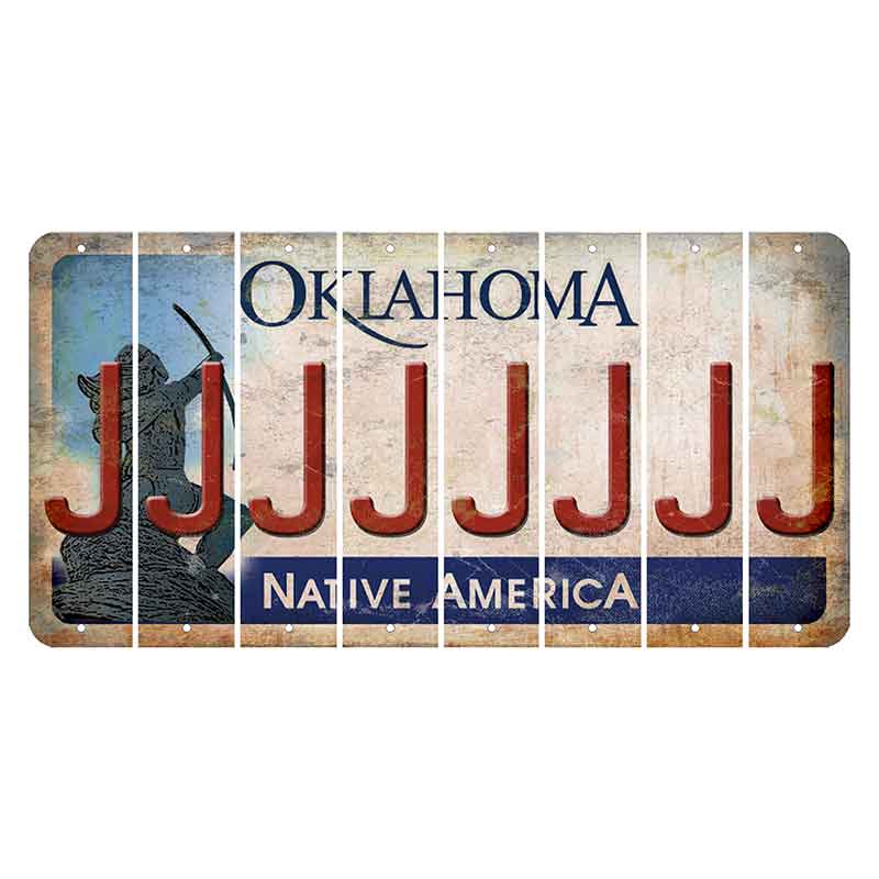 Oklahoma Sacred Rain Arrow Cut License Plate Strips (Set of 8) J