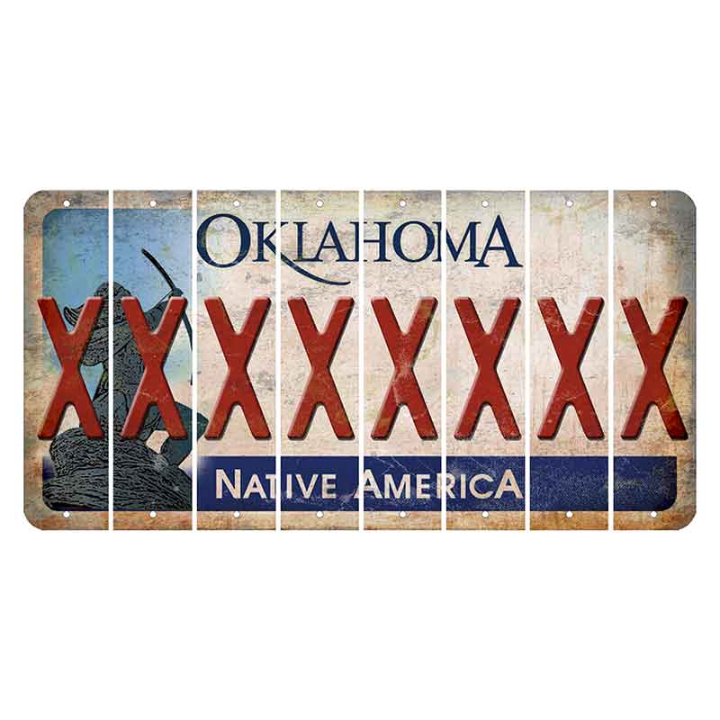 Oklahoma Sacred Rain Arrow Cut License Plate Strips (Set of 8) X