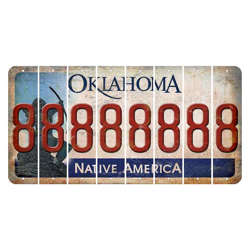 Oklahoma Sacred Rain Arrow Cut License Plate Strips (Set of 8) 8