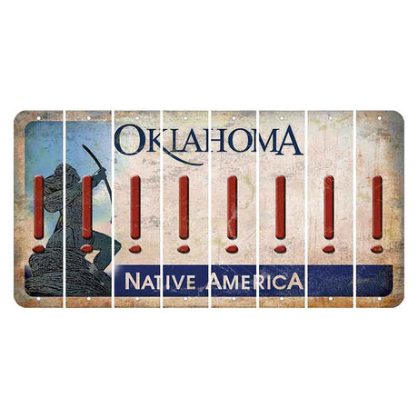 Oklahoma Sacred Rain Arrow Cut License Plate Strips (Set of 8) Exclamation Point