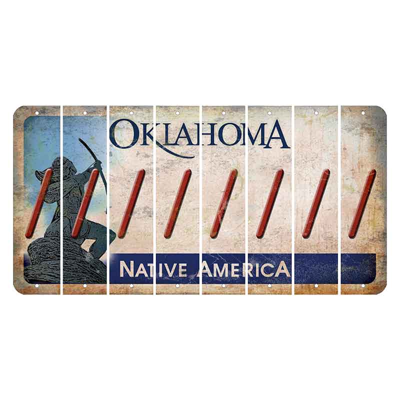 Oklahoma Sacred Rain Arrow Cut License Plate Strips (Set of 8) Forward Slash