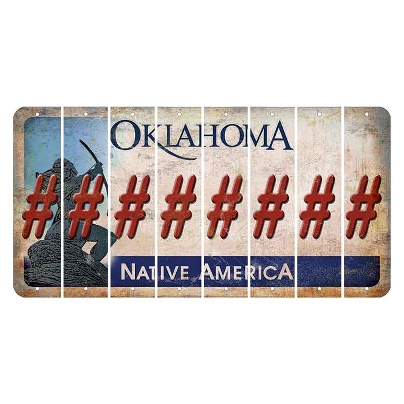 Oklahoma Sacred Rain Arrow Cut License Plate Strips (Set of 8) Hashtag