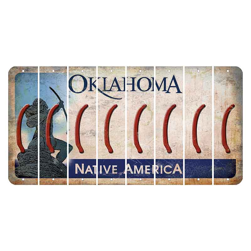 Oklahoma Sacred Rain Arrow Cut License Plate Strips (Set of 8) Parenthesis - Left