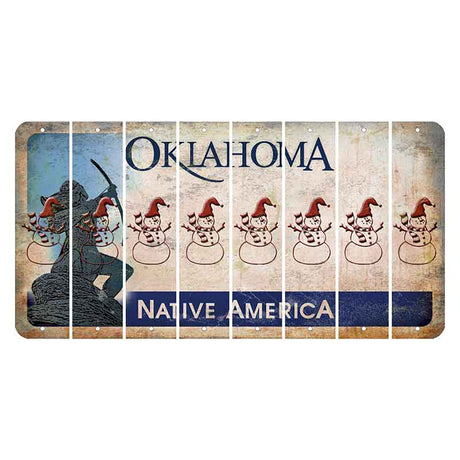 Oklahoma Sacred Rain Arrow Cut License Plate Strips (Set of 8) Snowman