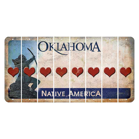 Oklahoma Sacred Rain Arrow Cut License Plate Strips (Set of 8) Heart