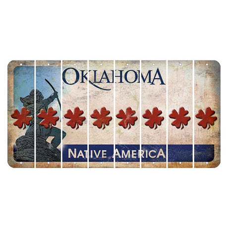 Oklahoma Sacred Rain Arrow Cut License Plate Strips (Set of 8) Shamrock