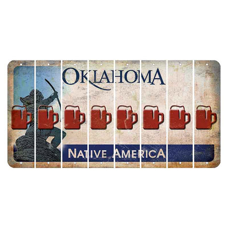 Oklahoma Sacred Rain Arrow Cut License Plate Strips (Set of 8) Beer Mug