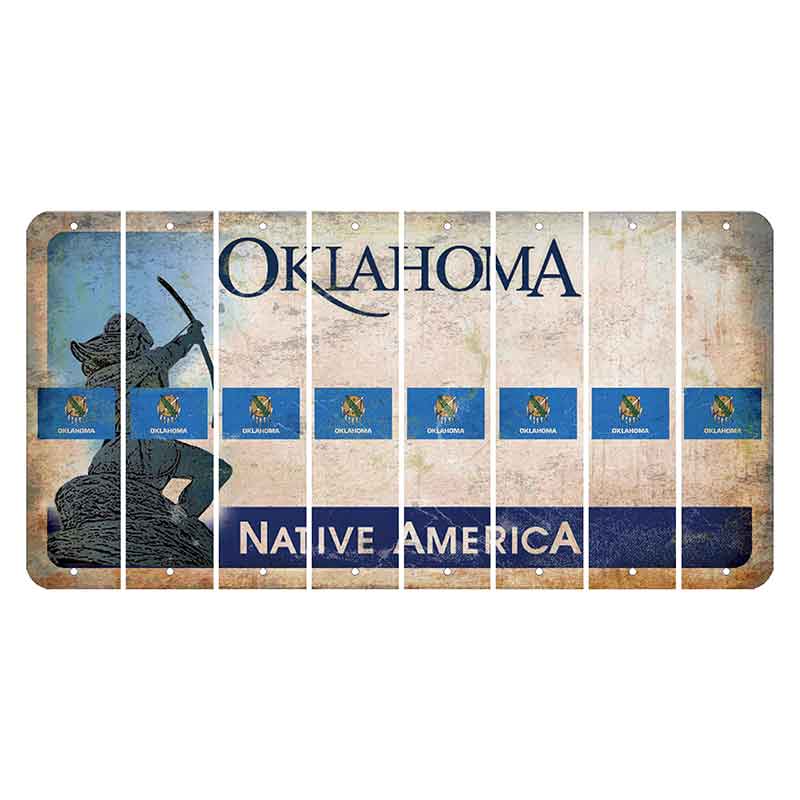 Oklahoma Sacred Rain Arrow Cut License Plate Strips (Set of 8) State Flag