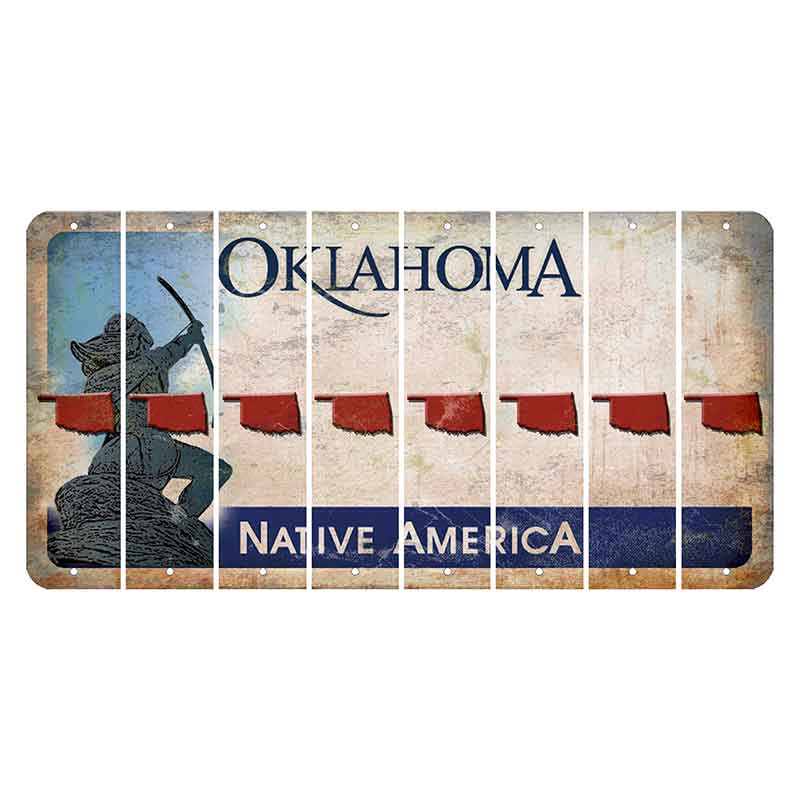 Oklahoma Sacred Rain Arrow Cut License Plate Strips (Set of 8) State Silhouette