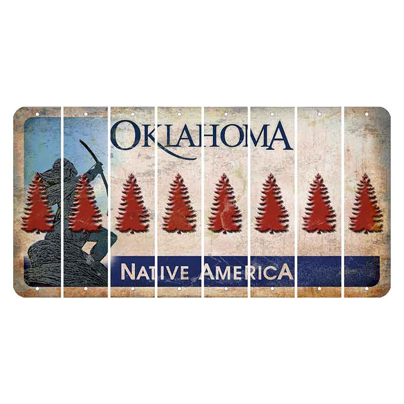 Oklahoma Sacred Rain Arrow Cut License Plate Strips (Set of 8) Pine Tree