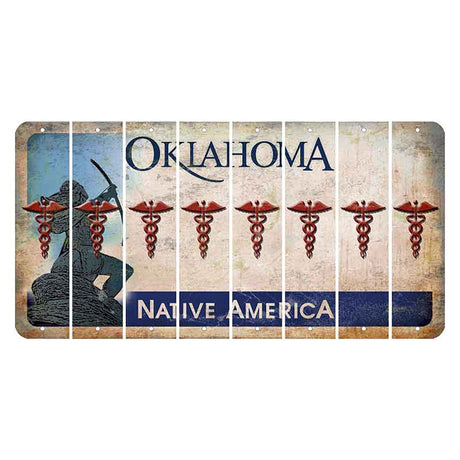 Oklahoma Sacred Rain Arrow Cut License Plate Strips (Set of 8) Caduceus