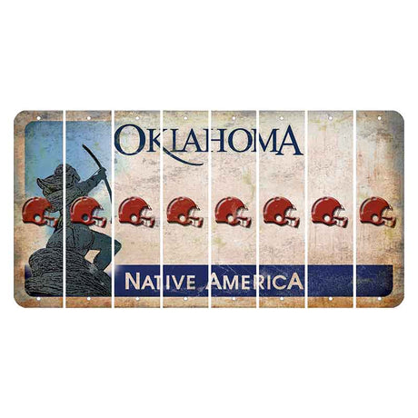 Oklahoma Sacred Rain Arrow Cut License Plate Strips (Set of 8) Football Helmet