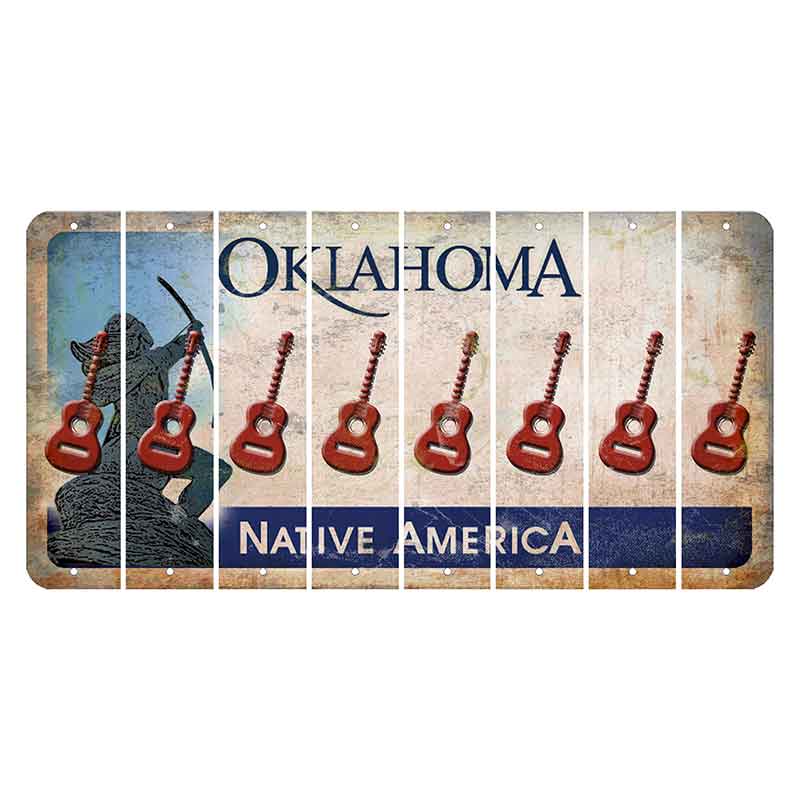 Oklahoma Sacred Rain Arrow Cut License Plate Strips (Set of 8) Guitar