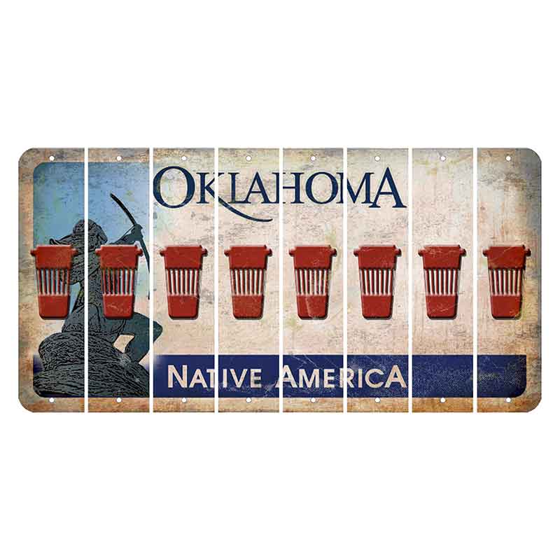 Oklahoma Sacred Rain Arrow Cut License Plate Strips (Set of 8) Latte