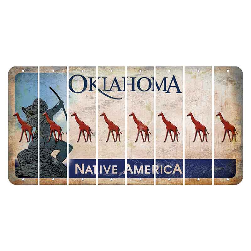 Oklahoma Sacred Rain Arrow Cut License Plate Strips (Set of 8) Giraffe