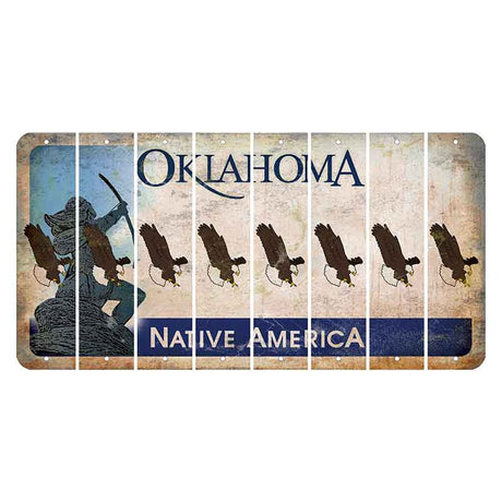 Oklahoma Sacred Rain Arrow Cut License Plate Strips (Set of 8) Bald Eagle