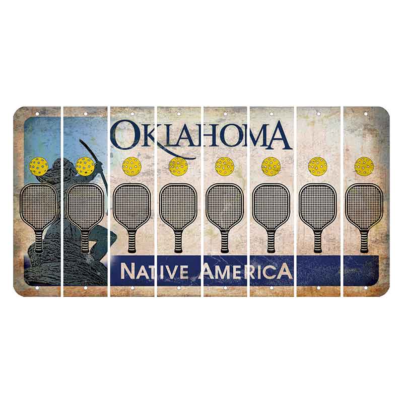 Oklahoma Sacred Rain Arrow Cut License Plate Strips (Set of 8) Pickleball