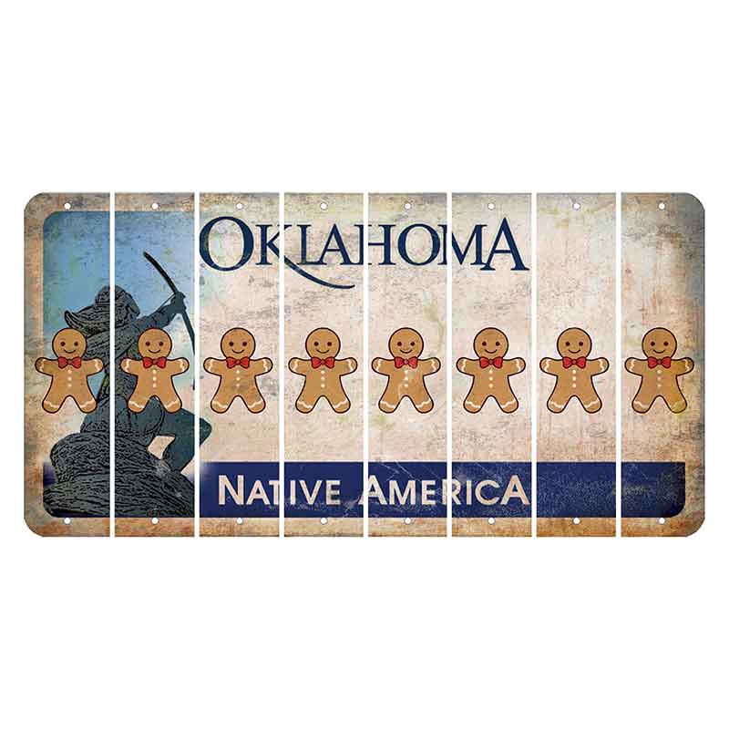 Oklahoma Sacred Rain Arrow Cut License Plate Strips (Set of 8) Gingerbread Man