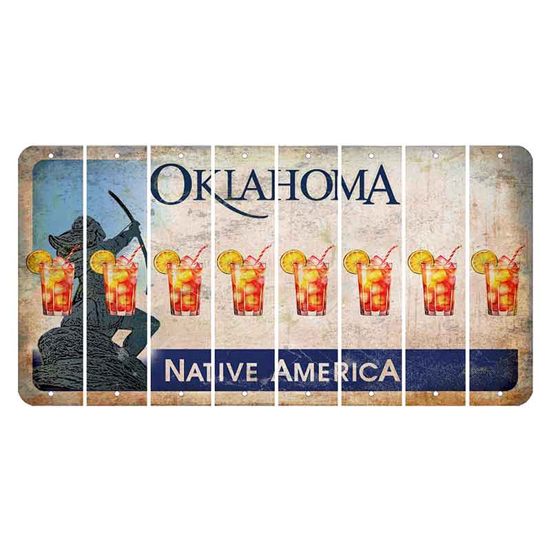 Oklahoma Sacred Rain Arrow Cut License Plate Strips (Set of 8) Cocktail