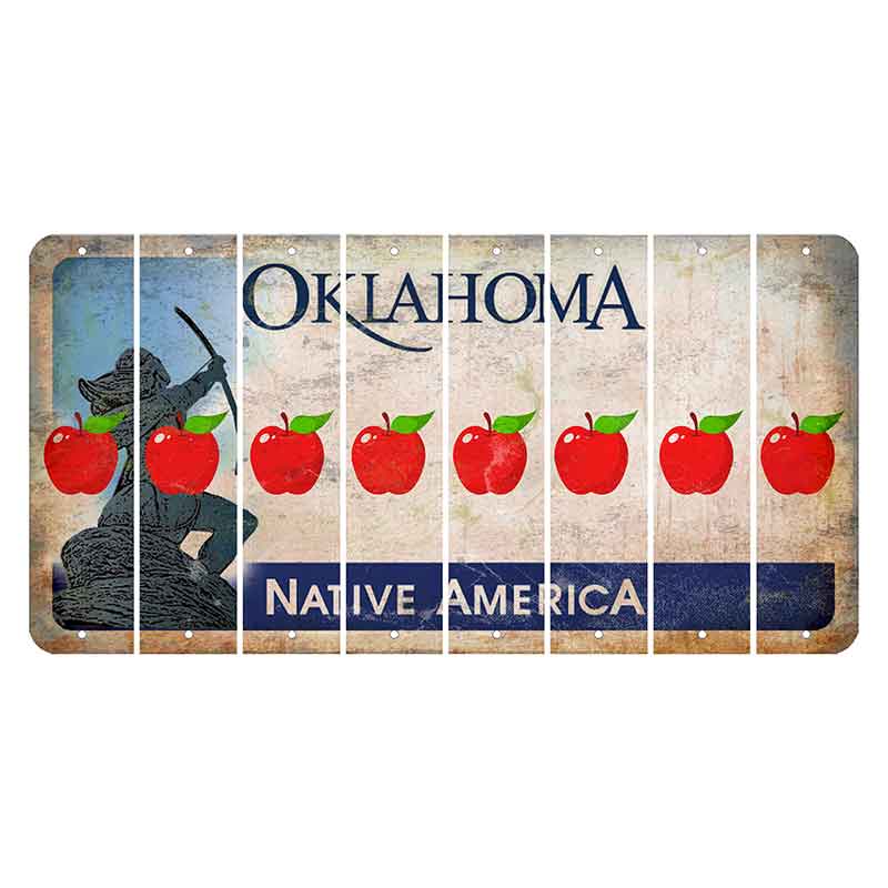 Oklahoma Sacred Rain Arrow Cut License Plate Strips (Set of 8) Apple