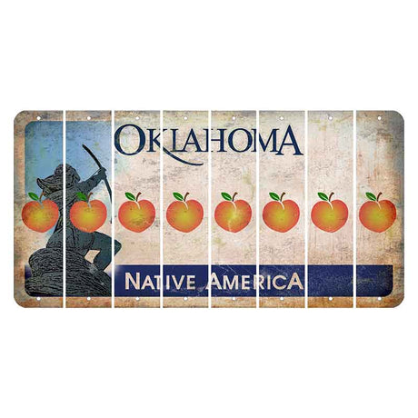 Oklahoma Sacred Rain Arrow Cut License Plate Strips (Set of 8) Peach