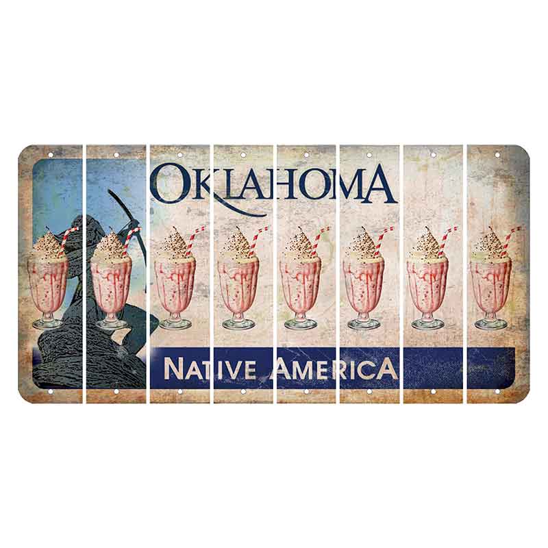 Oklahoma Sacred Rain Arrow Cut License Plate Strips (Set of 8) Milkshake