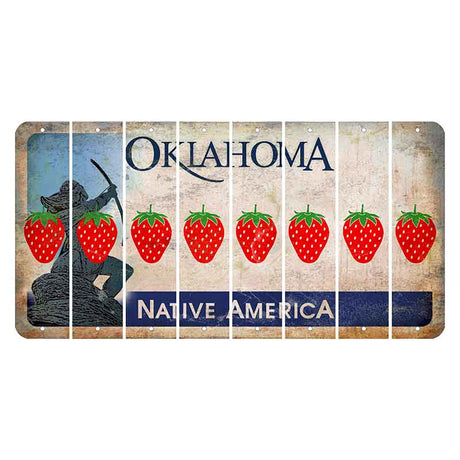 Oklahoma Sacred Rain Arrow Cut License Plate Strips (Set of 8) Strawberry