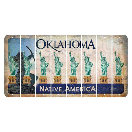 Oklahoma Sacred Rain Arrow Cut License Plate Strips (Set of 8) Statue of Liberty