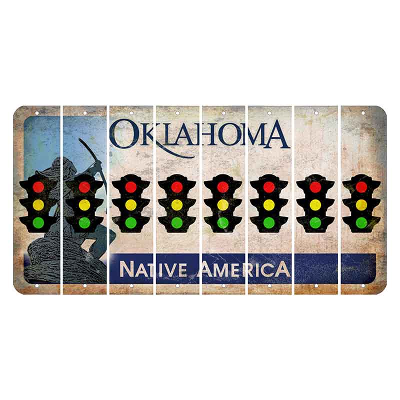 Oklahoma Sacred Rain Arrow Cut License Plate Strips (Set of 8) Traffic Light