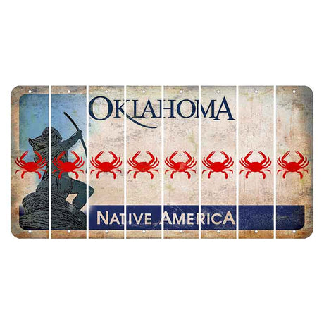 Oklahoma Sacred Rain Arrow Cut License Plate Strips (Set of 8) Crab