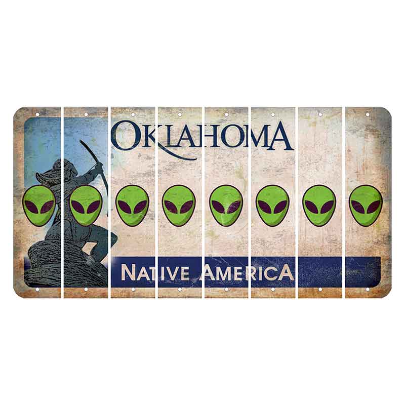 Oklahoma Sacred Rain Arrow Cut License Plate Strips (Set of 8) Alien