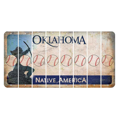 Oklahoma Sacred Rain Arrow Cut License Plate Strips (Set of 8) Baseball