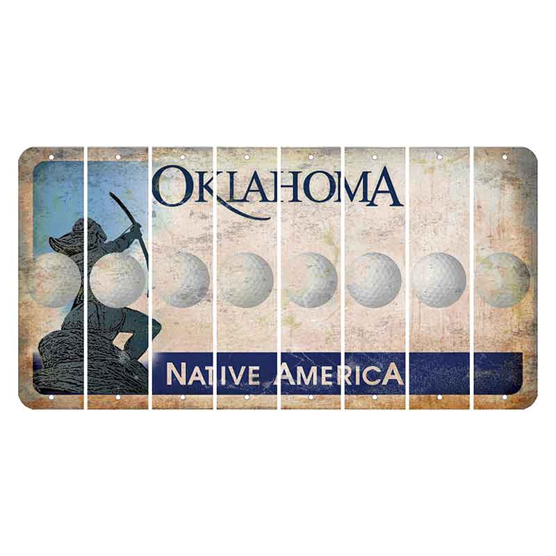 Oklahoma Sacred Rain Arrow Cut License Plate Strips (Set of 8) Golfball