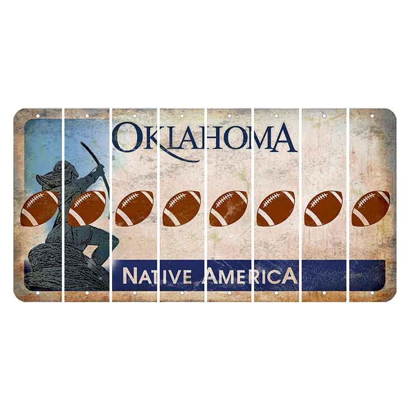 Oklahoma Sacred Rain Arrow Cut License Plate Strips (Set of 8) Football