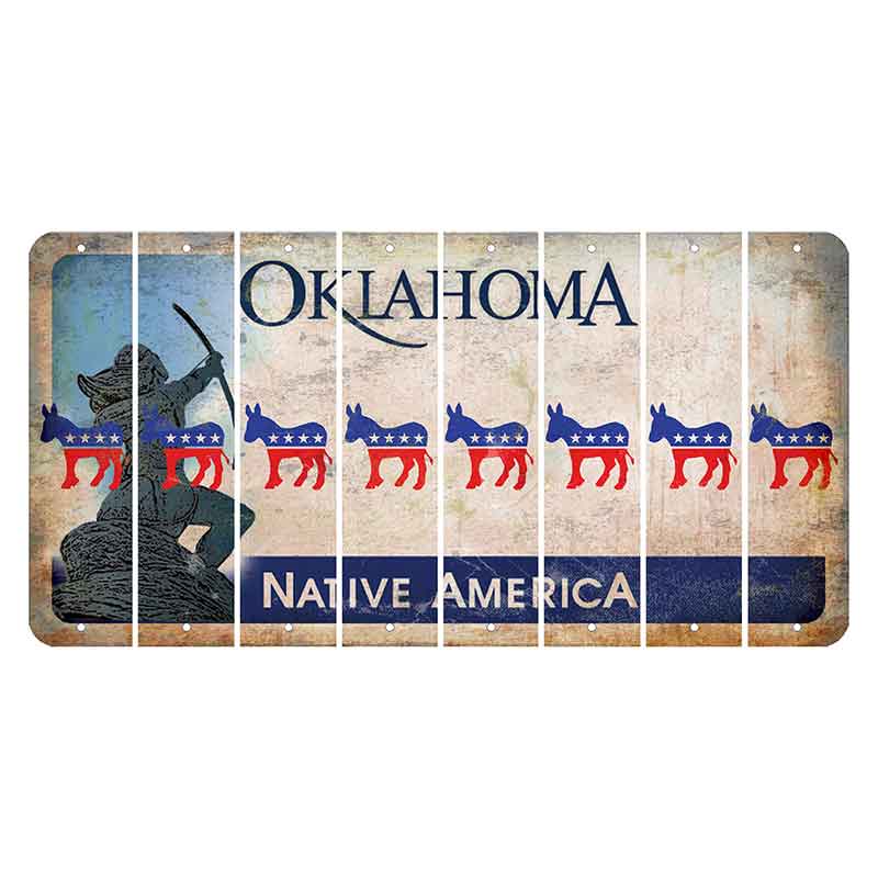 Oklahoma Sacred Rain Arrow Cut License Plate Strips (Set of 8) Democrat