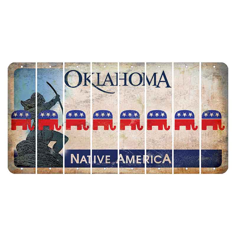 Oklahoma Sacred Rain Arrow Cut License Plate Strips (Set of 8) Republican