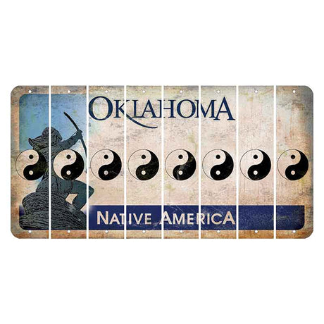 Oklahoma Sacred Rain Arrow Cut License Plate Strips (Set of 8) Yin Yang