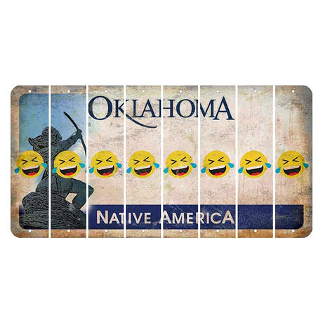 Oklahoma Sacred Rain Arrow Cut License Plate Strips (Set of 8) Emoji - Laughing